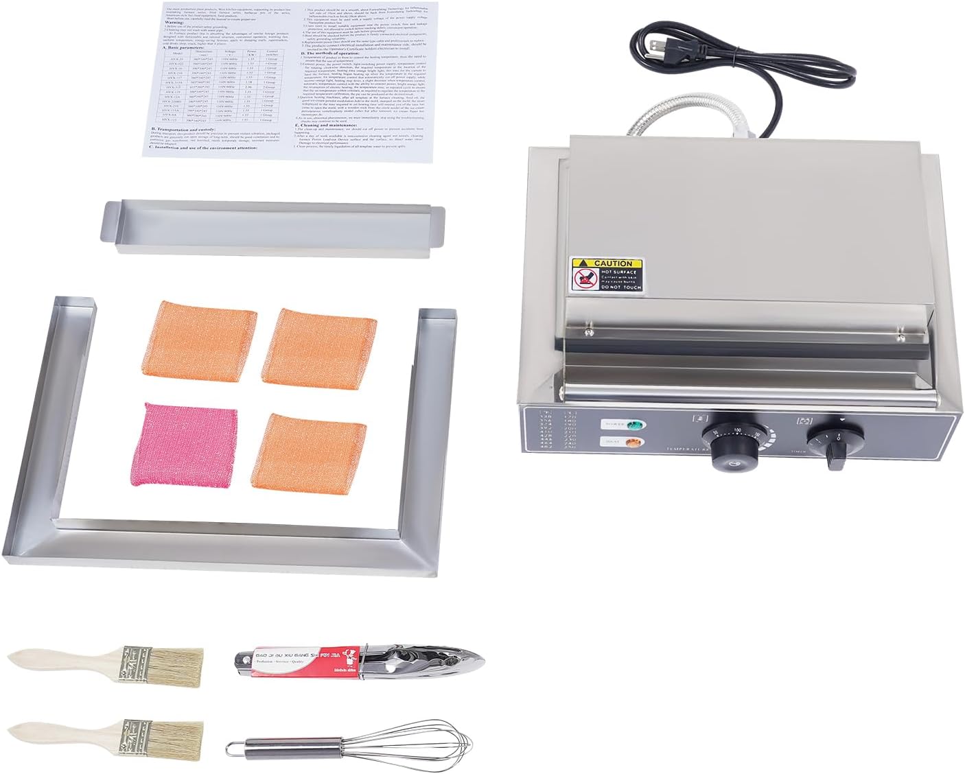 1550W Taiyaki Fish Waffle Maker, 6 Mold Mini Fish-Shaped Waffle Making Machine, Commercial Non-Stick Japanese Taiyaki Waffles Iron, 122-572℉ Adjustable for Making 6 Mini Closed-Mouth Fish waffles