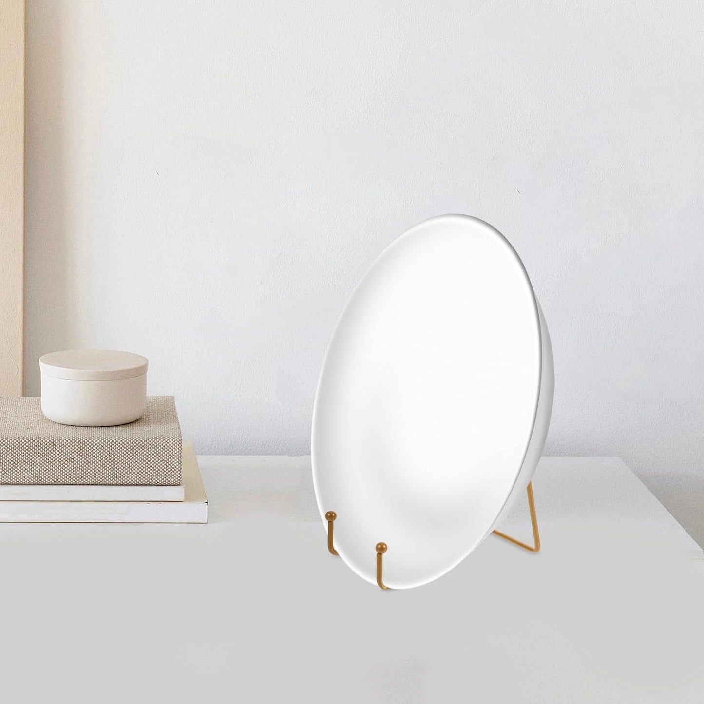 Iron Photo Frame Bracket: Adjustable Display Stand Metal Picture Frame Holder Stand - Heavy Duty Table Top Easels for Decorative Platter, Book, Plaque, Photo Copper Golden Color 5.91X5.51X2.95 Inch