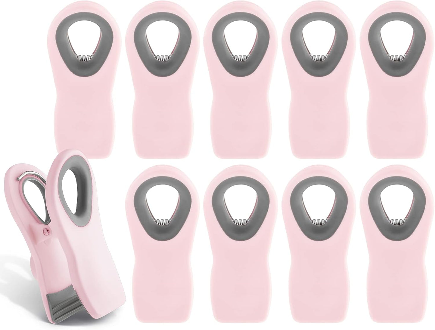 COOK WITH COLOR Bag Clips with Magnet- Food Clips, Chip Clips, Bag Clips for Food Storage with Airtight Seal Grip for Bread Bags, Snack Bags and Food Bags (Pink, Pack of 10)