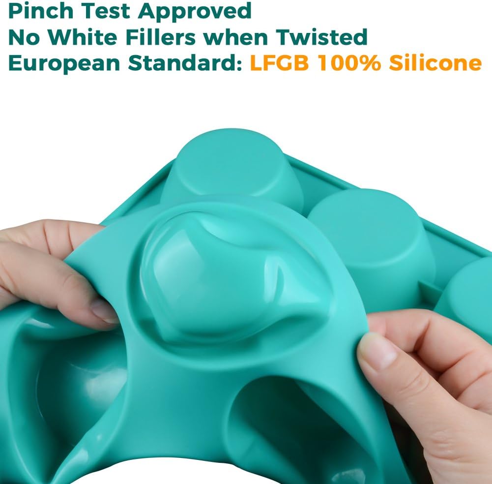 Silicone Muffin Pan Set, Cupcake Pans 12 Cups Silicone Baking Molds, Food Grade, Pinch Test Approved, Pack of 2