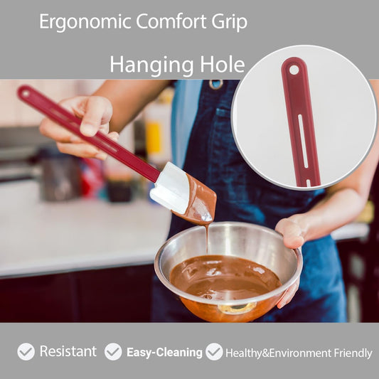 Heat-Resistant Silicone Spatulas for Cooking Pack of 3, 16-Inch Nonstick Silicone Rubber Baking Spatulas Dishwasher Safe