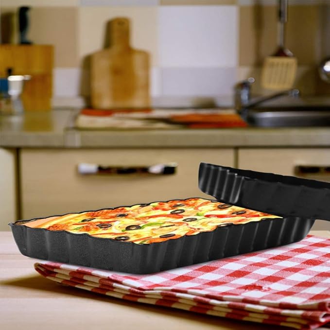 Gutsdoor Mini Tart Pan Square 4 Inch with Removable Bottom Quiche Pan Nonstick Round Quiche Pie Pan Set of 6