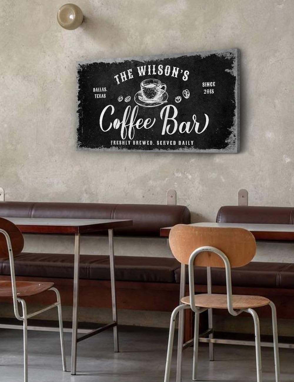 IPIC - Tailored Canvas Custom Coffee Bar Sign, Personalized Wall Art Decor, Small Canvas Wall Art Signage for Home, Kitchen, Coffee Station, Business and Office