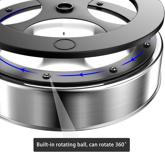 VAEHOLD Pantry Cabinet Lazy Susan Stainless Steel Black Spice Rack Turntable - Decorative Trays Storage Containers Organizer for Kitchen Cabinet, Snacks, Bathroom (12 inches)