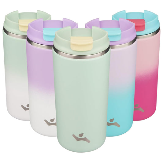 Tumbler with Lid, 12 oz Travel Coffee Mug Double Wall Vacuum Stainless Steel Thermal Metal Cup Insulated Water Bottle,Macaron Green