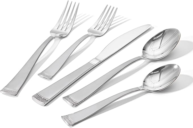 HIKAA 20PCS Matte Handle Silverware Set for 4, Stainless Steel Flatware Set, Modern Design Cutlery Set for Home/Hotel/Wedding, Dishwasher Safe