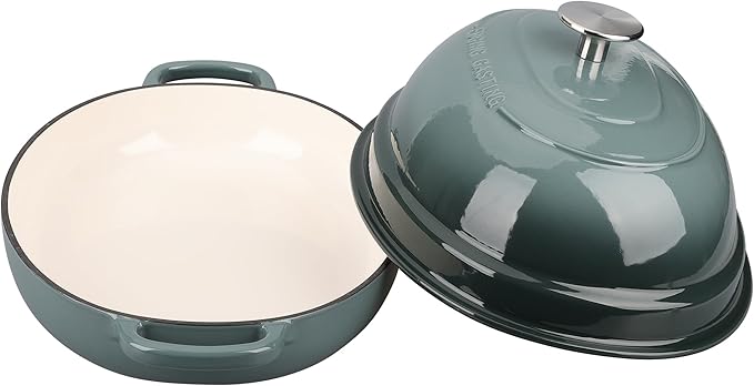 Enameled Oval Cast Iron Dutch Oven Pot with Lid, Bread Dutch Oven for Sourdough Bread Baking, 6QT, Slateblue