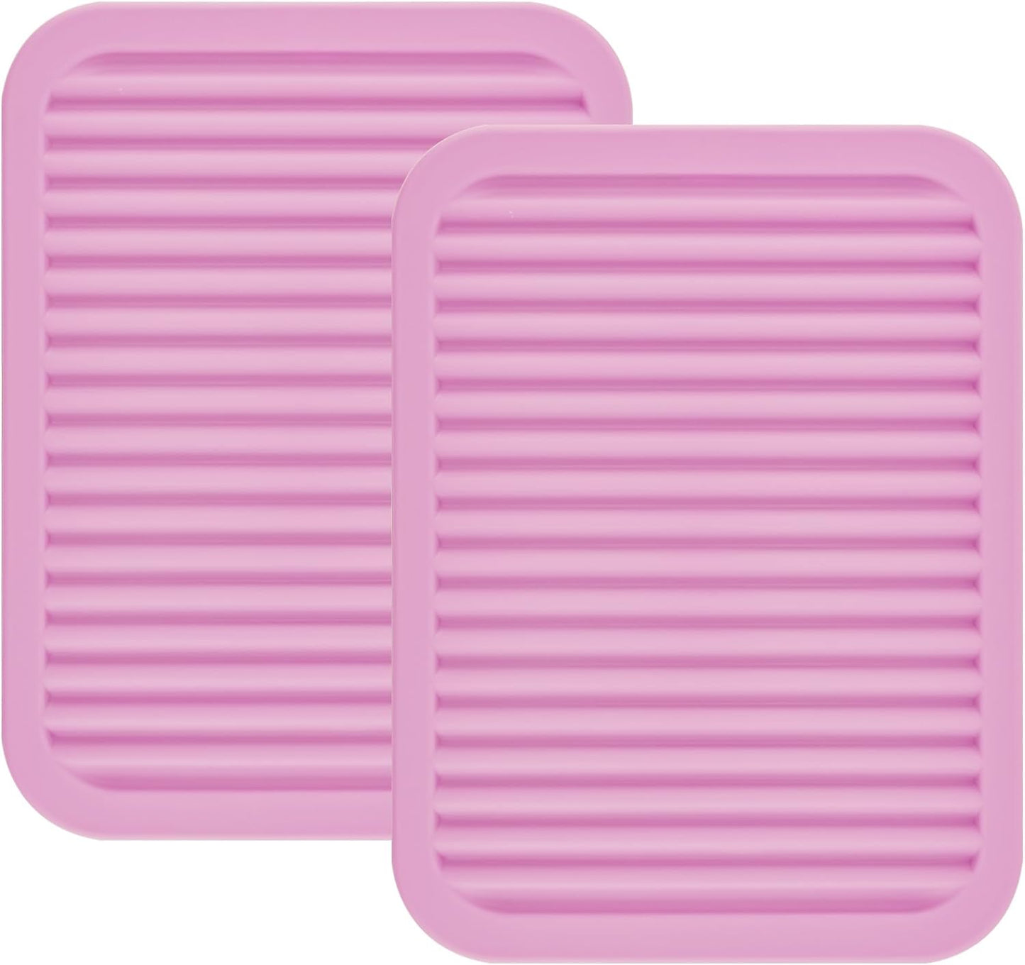 Silicone Trivets for Hot Pots and Pans, Hot Pads for Kitchen Counter, Multi-Purpose & Versatile Trivet Mat, 9x12 Inch Heat Resistant Pot Holders Mats for Table Tops Pink