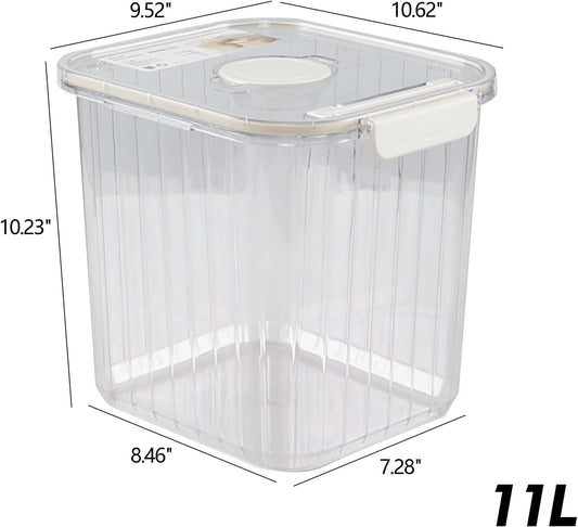 Plastic Clear Food Cereal Containers, 22Lbs Rice Cereal Container with Spoon for Kitchen Pantry Organization and Storage