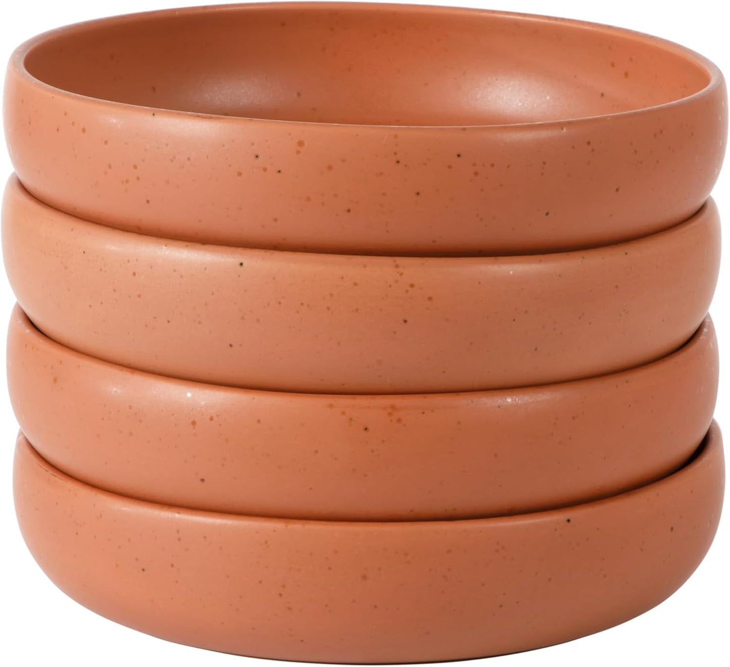 Bloomhouse Corsica Clay 4 Piece Dinner, Pasta, Meal Bowl Set - Burnt Apricot Terracotta