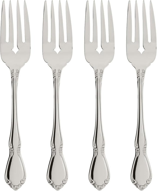 Oneida Chateau Fine Flatware Set, 18/8 Stainless, Set of 4 Salad Forks