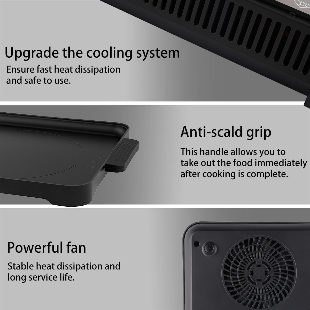 Double Induction Cooktop, 1800W Electric Stove Top Burner with Removable Non-Stick Griddle Pan, 2 Induction Burners, 11 Temperature & Power Levels, 3-Hour Timer, Black