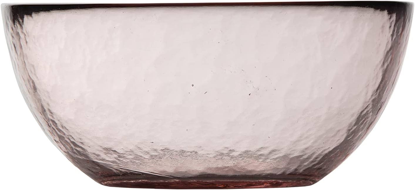 Fortessa Los Cabos Glass Dinnerware Collection, Cereal Salad Fruit Bowl (Set of 4), 6 Inch/21oz, Pink