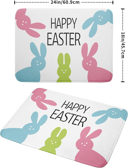Spring Easter Dish Drying Mats for Kitchen Counter 18×24 Inch Cute Bunny Rabbit Large Microfiber Drying Mat Kitchen Accessories Dish Rack Mat Drainer Pad Washable Absorbent