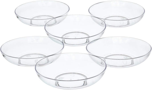 Royal Imports 6" Clear Plastic Saucer Plant Drip Tray, Low Pie Plate, Floral Flower Dish, Wedding, Party, Home and Holiday Decor, 6 Pack