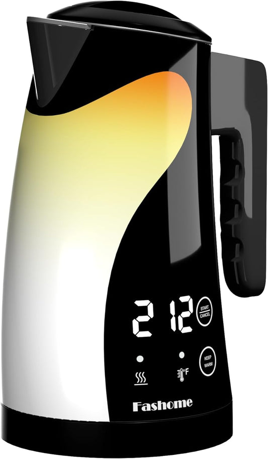 1.25L Cute Penguin Electric Kettle with Temperature Control,2H Keep Warm, Double Wall Cool-Touch,1200W Quiet Boil,BPA-Free,Cordless - Electric Tea Kettle for Home,Office, Kids (Black)