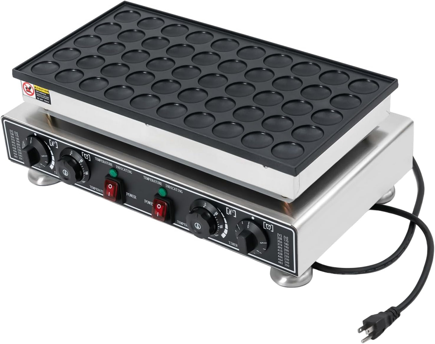 50 PCS Electric Mini Pancake Maker, 110V 1800W Waffle Pancakes Making Machine Commercial Electric Muffin Nonstick Waffle Maker Machine for Home Restaurant & Snack Dessert