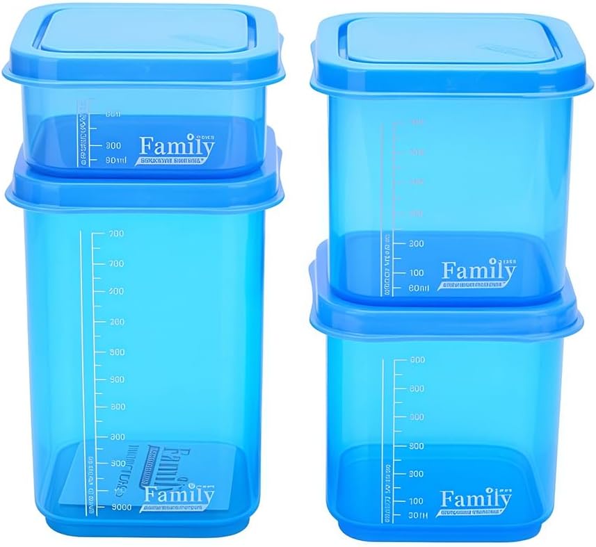 4PCS Family Airtight Food Storage Containers with Lids Set, BPA-Free Food Grade Plastic Stackable Snack Fruit Containers,Leak-proof Kitchen Pantry Organizers for Pasta, Nuts, Dry Goods (Pink)