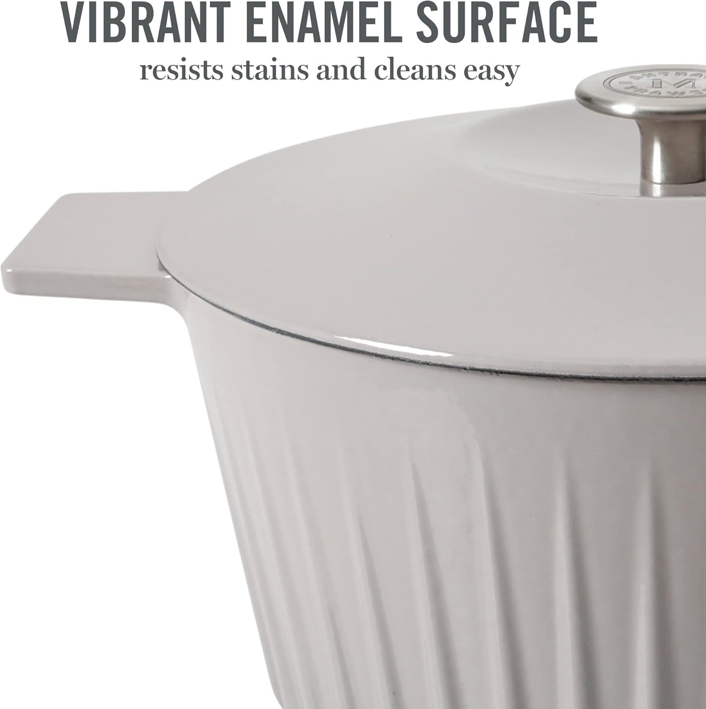 Martha Stewart Eastholm 3-Quart Enameled Cast Iron Dutch Oven - Grey