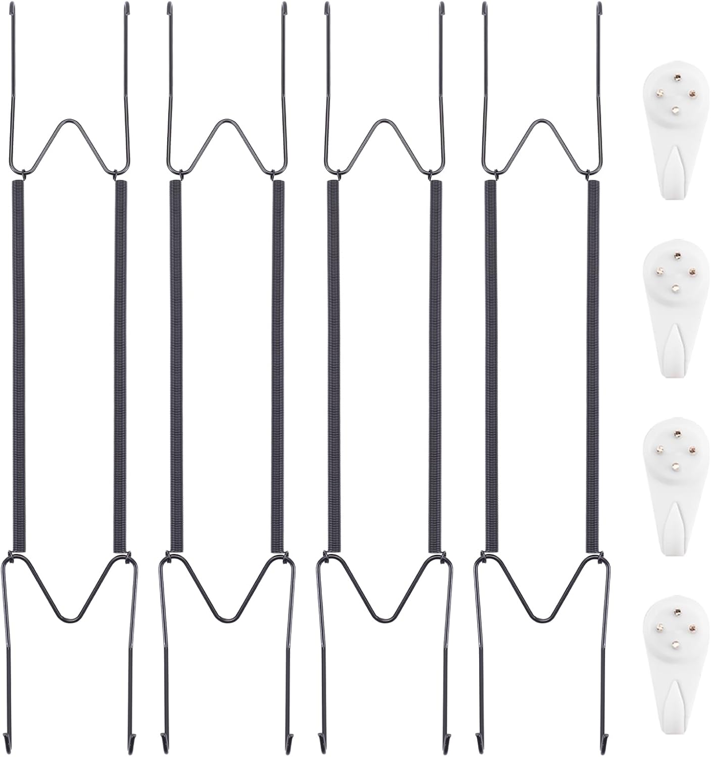 Bilillo 4 Pack Plate Hangers for The Wall, Suitable for 16''-20'' Decorative Plate,Invisible Heavy Duty Wire Plate Holder with Wall Hooks, Plate Hangers for Displaying Plates, Platter, Dish（Black）