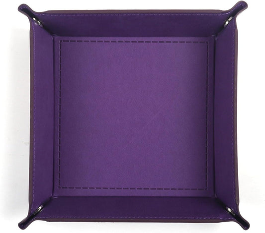 siduater Valet Tray Desktop Storage Organizer – Vegan Leather Catchall Tray Bedside Vanity Tray Nightstand Caddy Holder for Remote Controller, Watch, Keys, Phone, Wallet, Coin, Jewelry, Purple