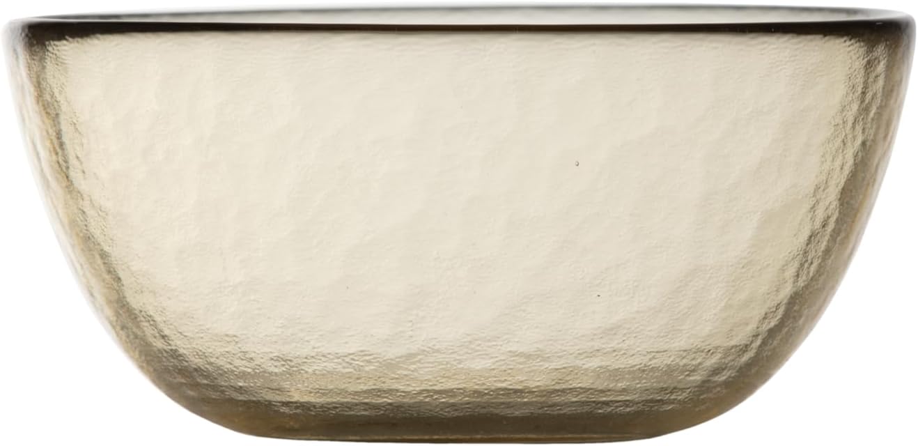 FORTESSA Los Cabos Tableware, 16-Piece Glass Dinnerware Set with 4 Dinner Plates, 4 Salad Plates, 4 Coupe Bowls and 4 Cereal Bowls, Dishwasher-Safe Glass Plate Set, Ginger Root