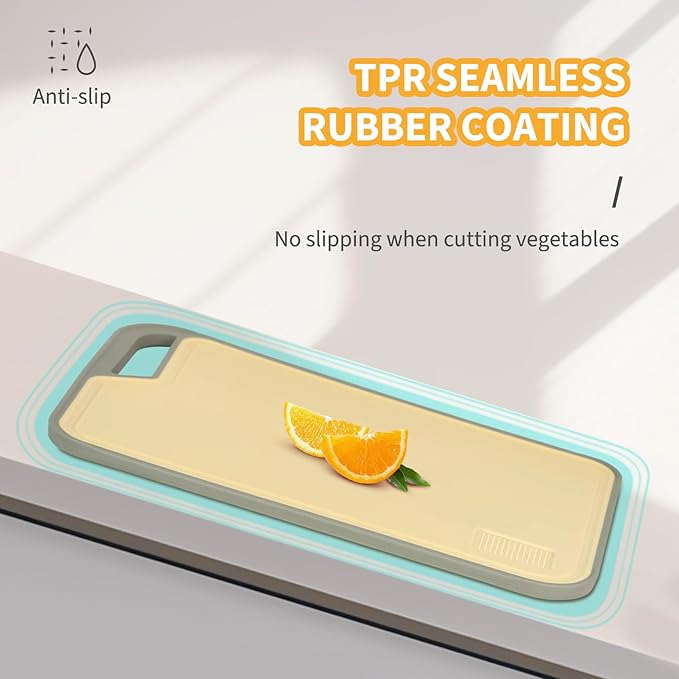 Stainless Steel Cutting Borad,Stainless Steel and Wheat Straw pp Double Sided Food Grade Cutting Boards for Kitchen,Easy to Clean 13.4 X 9 inch,Dishwasher Safe