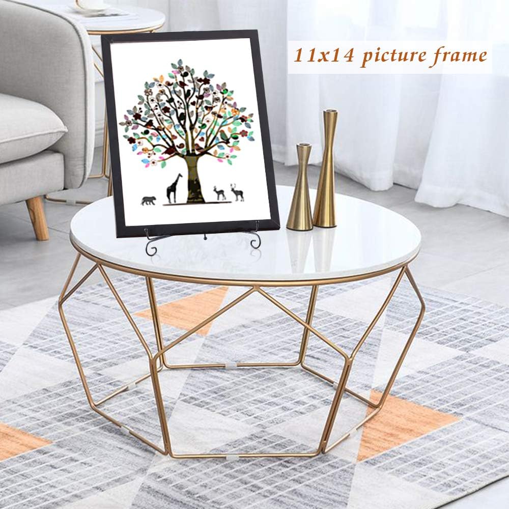 Artliving Large Plate Stands for Display - 12 Inch Adjustable Black Metal Holder for Decorative Plates, Picture Frames, Cookbooks, Plaques - Easel Stand with Foldable Design - 2 Pack