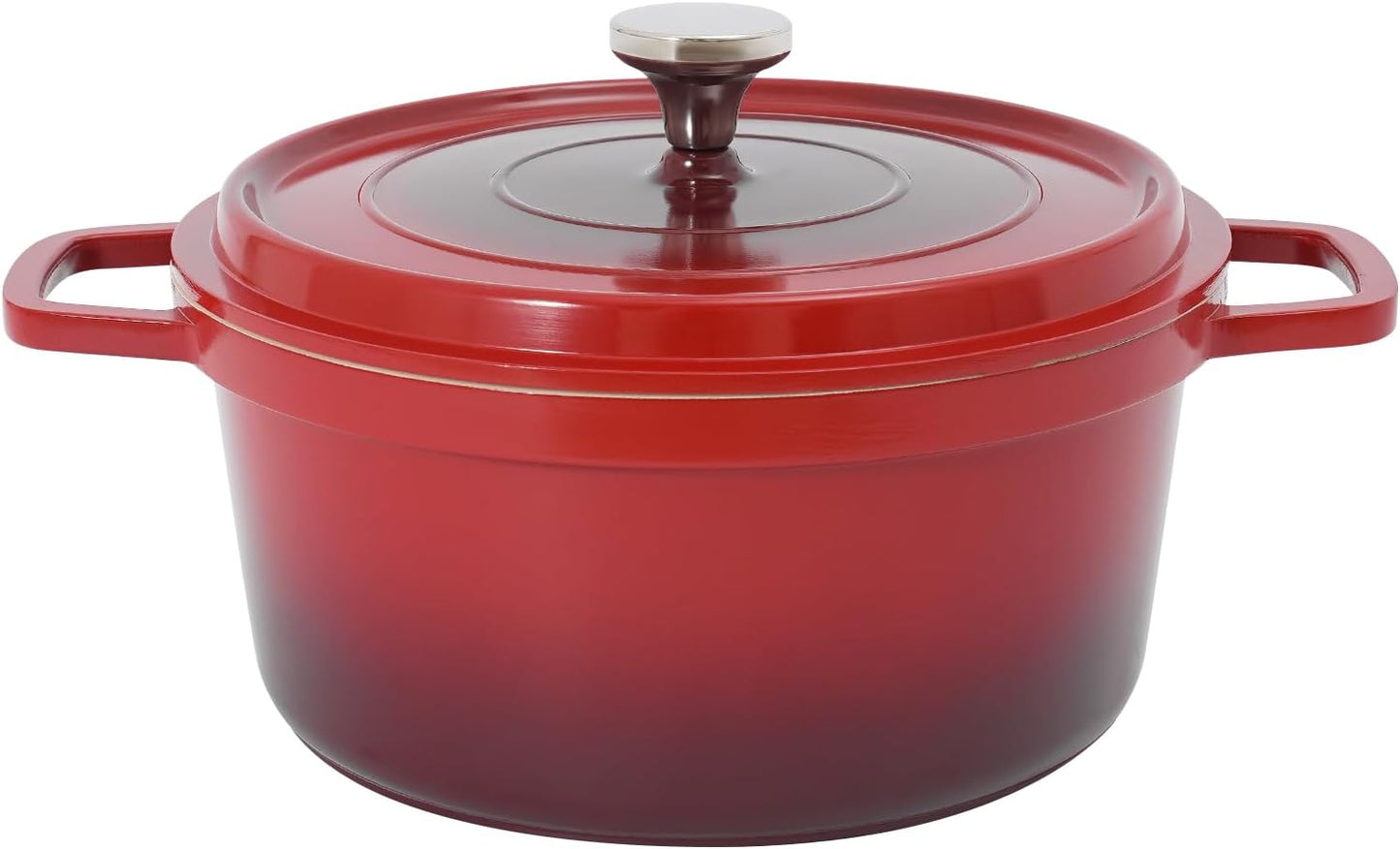 4L Stew Pot with Lid Modern Round Dutch Oven Pot with Lid Ceramic Stew Pot Casserole Dish with Dual Handles for Home Restaurant Kitchen (Red)