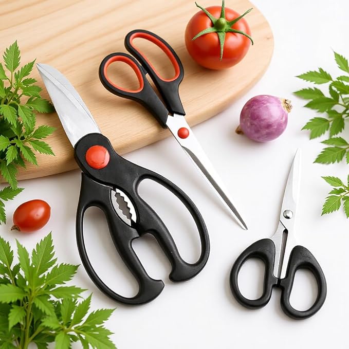 Kitchen Scissors 3 Pack Kitchen Shears Set All Purpose Poultry Shears Stainless Steel Sharp Utility Cooking Scissors for Home