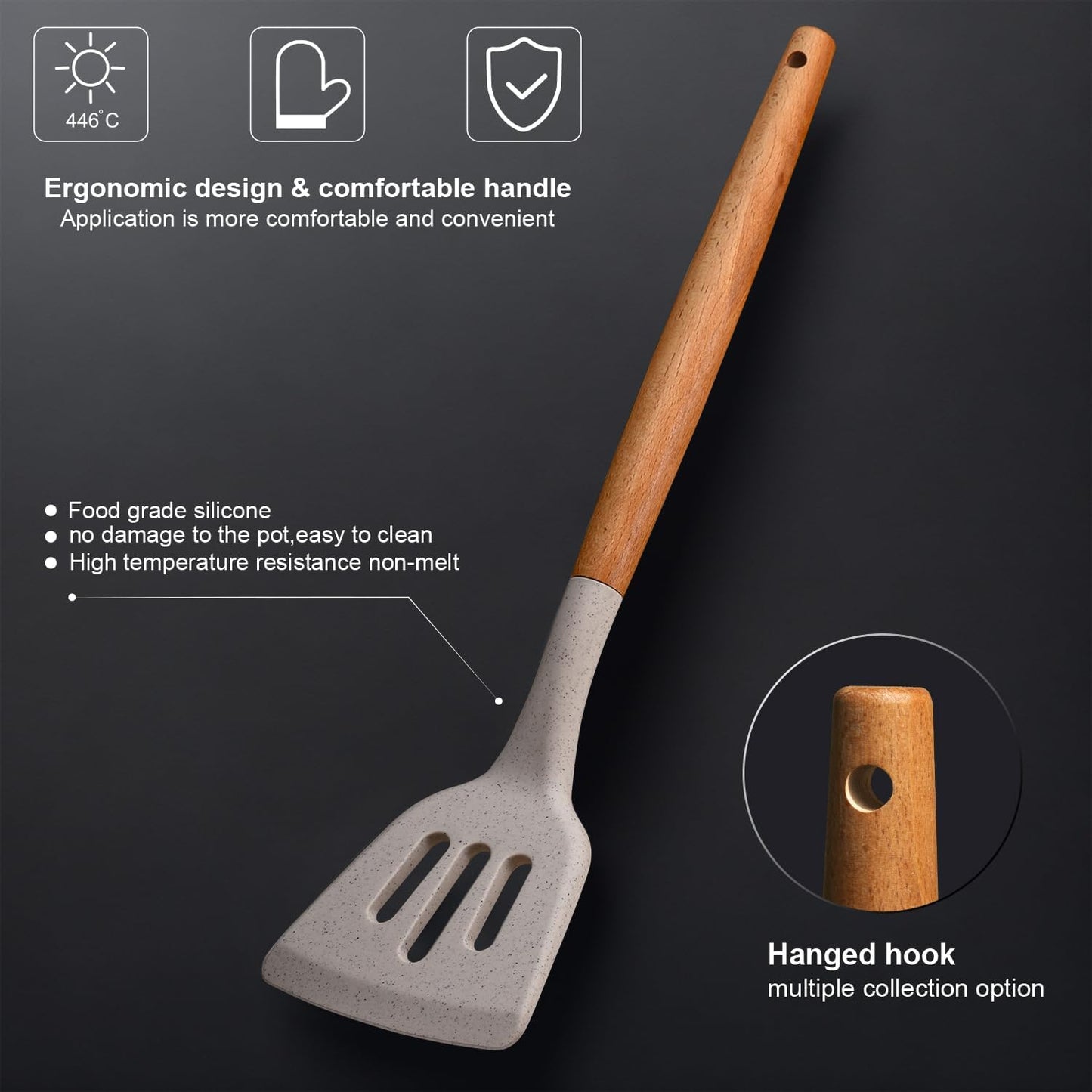 RAXCO Utensil Sets,18-Piece Knifes and cutting board,Silicone Cooking Tools and Kitchen Accessories,Straw