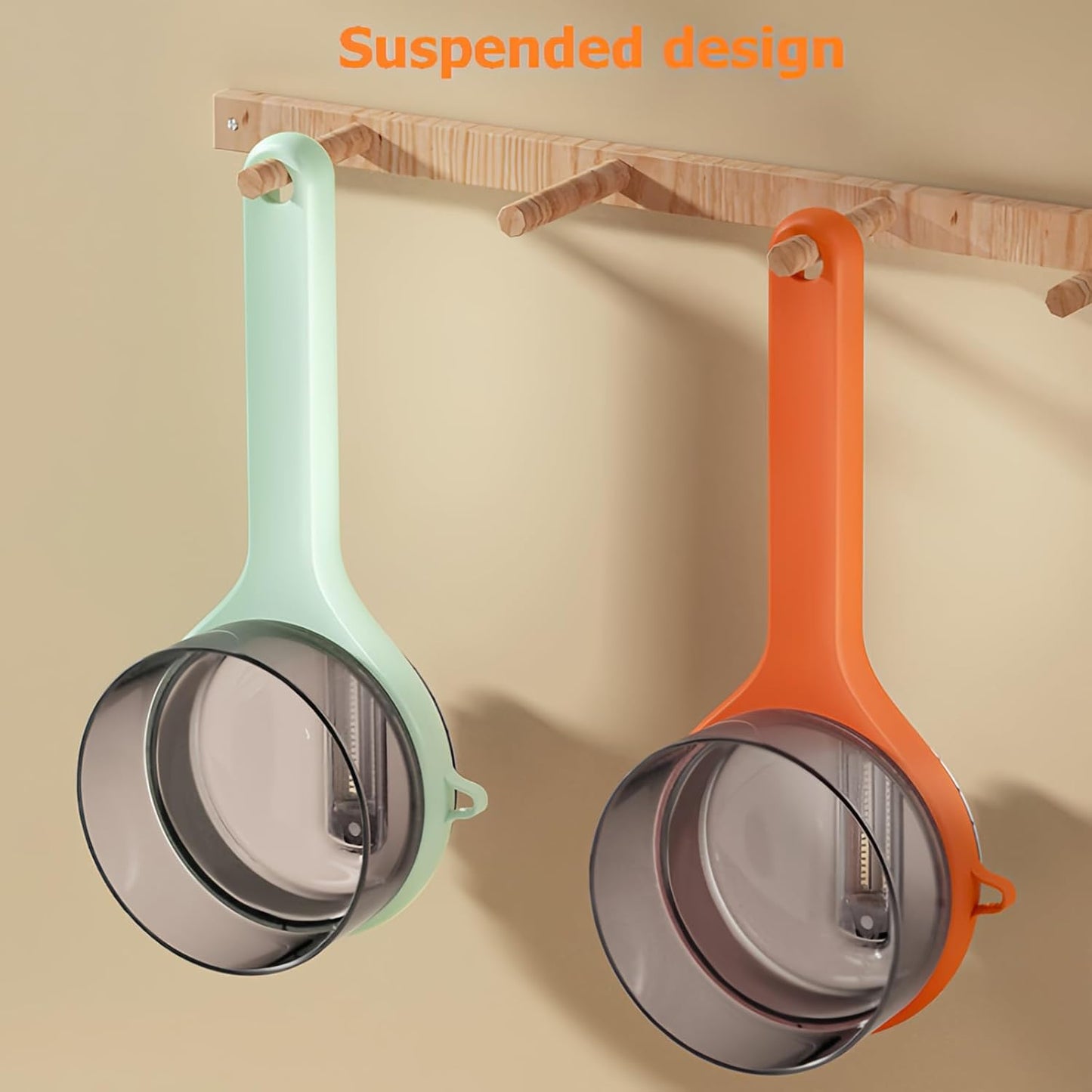 Peeling Knife With Storage Box, Fruit And Vegetable Peeler With Container, Double-Sided Stainless Steel Multi-Function Peeler For Home Kitchen (D-2pcs Orange)