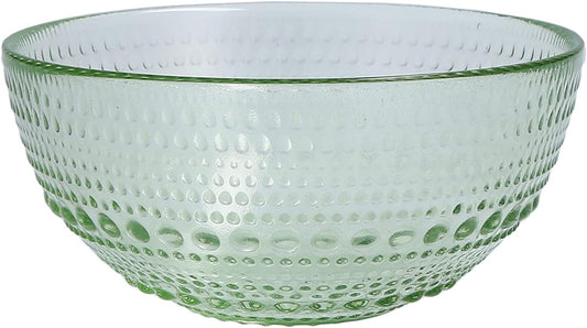 Fortessa Jupiter Vintage Glassware Collection 5 Inch Cereal Salad Dessert Snack All-Purpose Bowl 6 Pack, Sage Green, 14 Ounce (6 Pack)