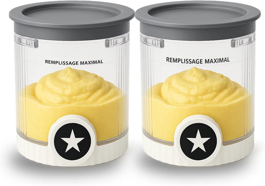 2 Pack Pint Containers Replacement for Ninja Creami Swirl NC700/NC701 Series, 16oz BPA-Free Ice Cream Pints with Lids, Leak-Proof & Dishwasher Safe (Grey/Grey)