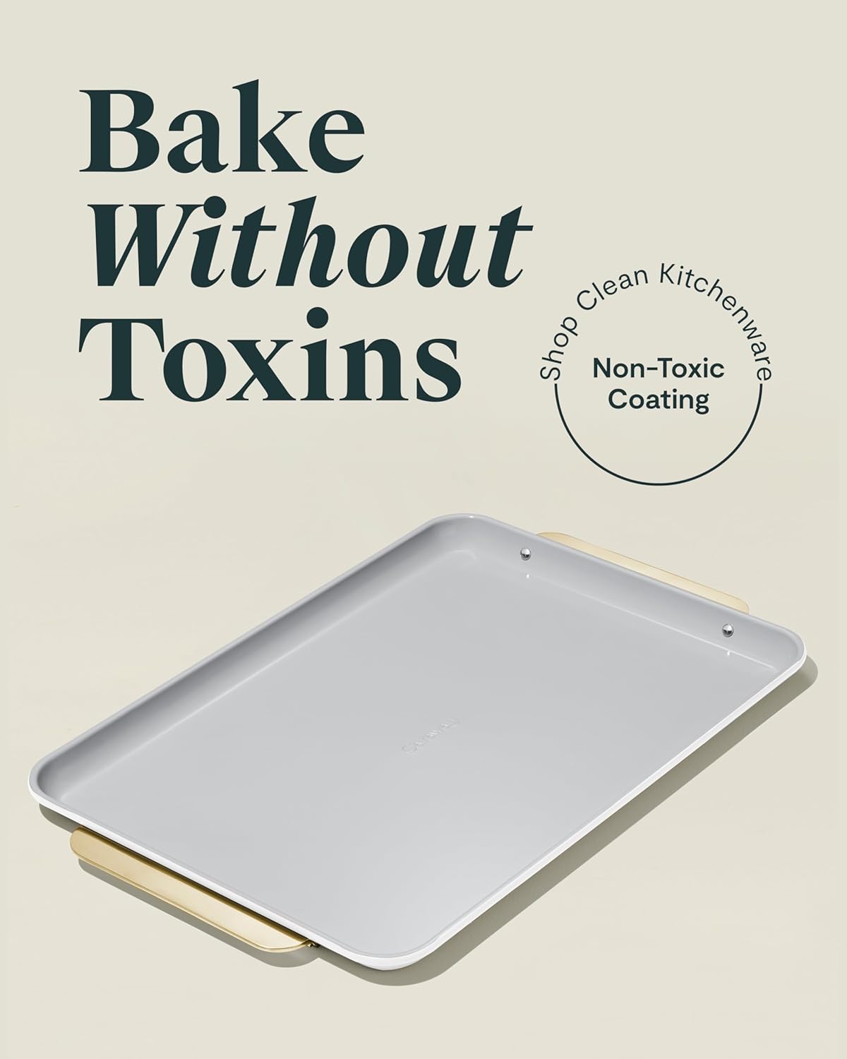Caraway Non-Stick Ceramic Baking Sheet - Naturally Slick Ceramic Coating - Non-Toxic, PTFE & PFOA Free - Perfect for Baking, Roasting, and More - Large (18" x 13") - White