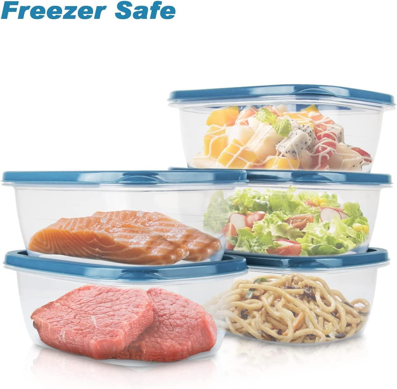 20PCS Rectangle Plastic Portion Box Sets with Lids.Food Storage Box,Container Sets,Food Storage,Food Containers,Plastic Container,use for School,Work and Travel,0.53 Quarts Per Box.