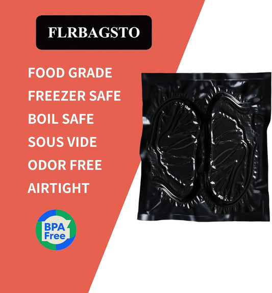 All Black Vacuum Sealer Rolls 11" x 50', 5.5 Mil Vacuum Seal Bags for Food Storage, Sous Vide, and Meal Prep, Heavy Duty Commercial Grade (2 Rolls, Total 100 Ft)