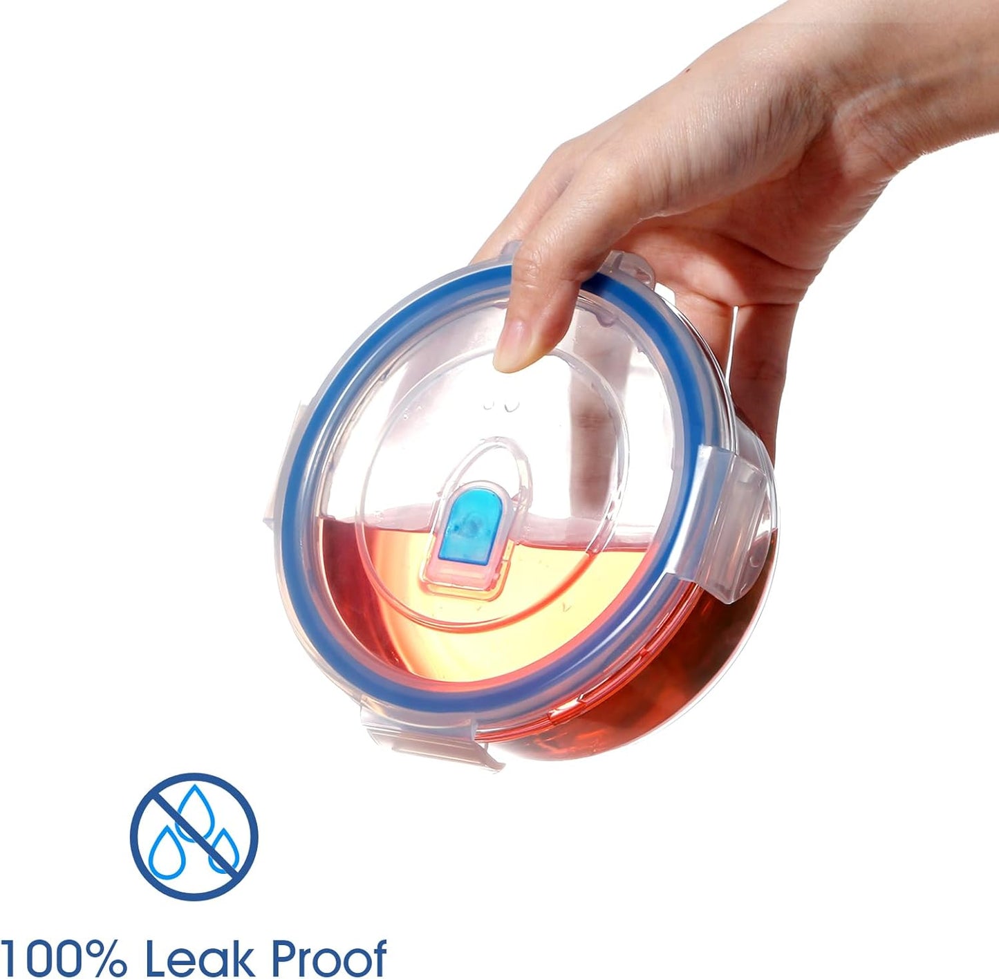 NUTRIUPS 0.45L Glass Food Storage Containers, Round Meal Prep Containers, Glass Bowls With Lid