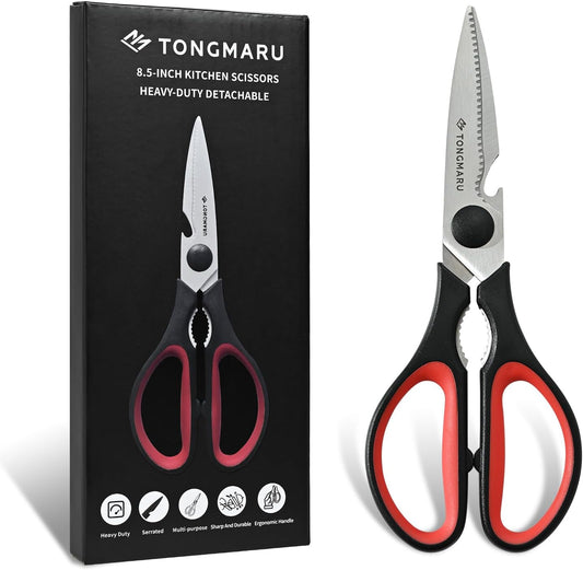 Kitchen Cooking Shears Heavy Duty Kitchen Scissor with, Detachable, All Purpose Scissors, Dishwasher Safe Scissors, Serrated Blades, Nutcracker and Bottle Opener function included (1 Pack)