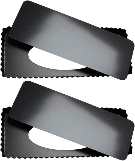 Tosnail 2 Pack 14" x 5.75" Non-Stick Quiche Pan Tart Pan with Removeable Bottom Rectangular Pie Baking Pan