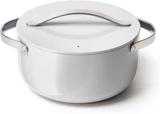 Caraway Nonstick Ceramic Dutch Oven Pot with Lid (6.5 qt, 10.5") - Non Toxic, PTFE & PFOA Free - Oven Safe & Compatible with All Stovetops (Gas, Electric & Induction) - Gray
