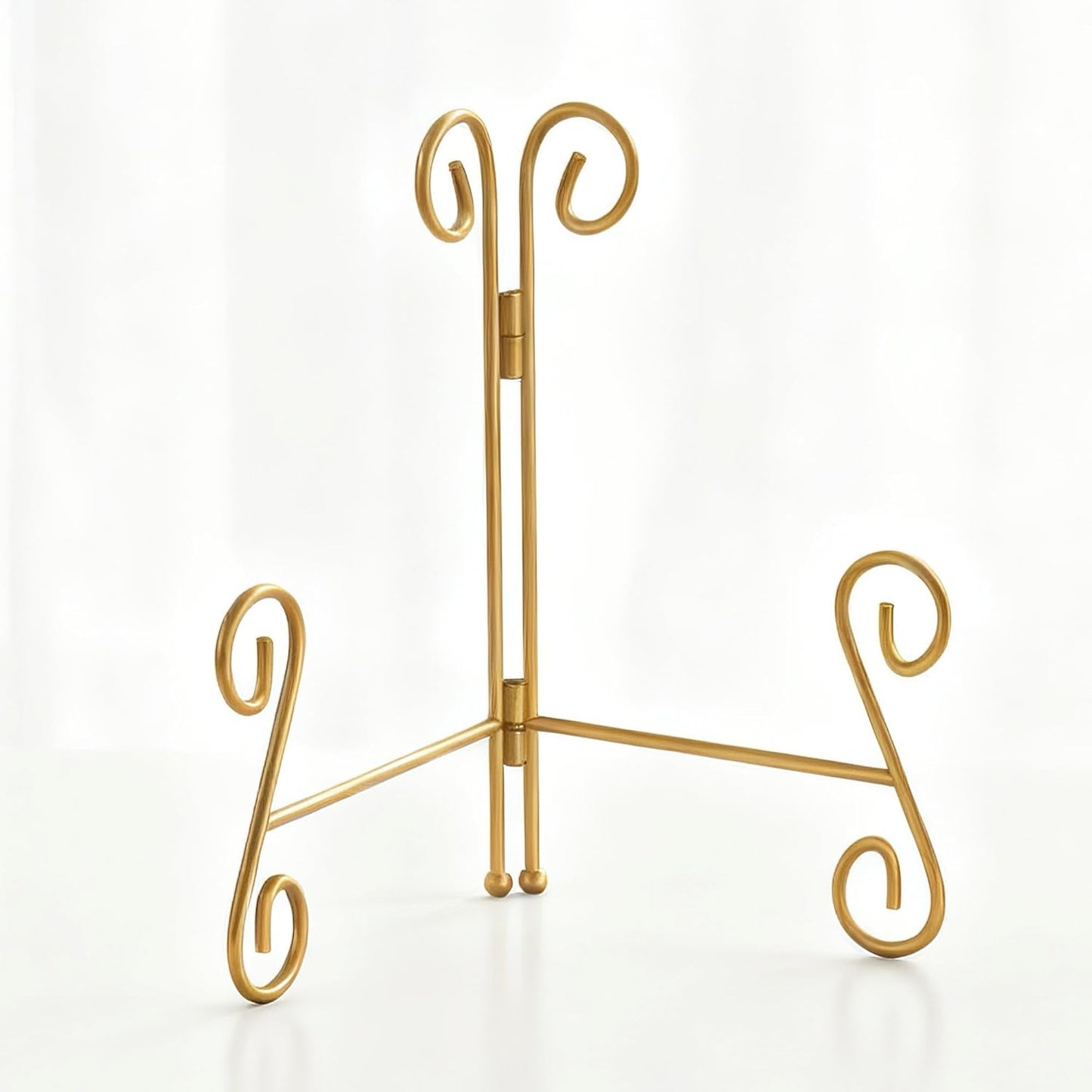 Gold Plate Stand, 8 Inch Decorative Holder for Displaying Platters, Heavy-Duty Metal Easel Stand for Picture, Photo Frame, Books and Round Objects, 1-Pack