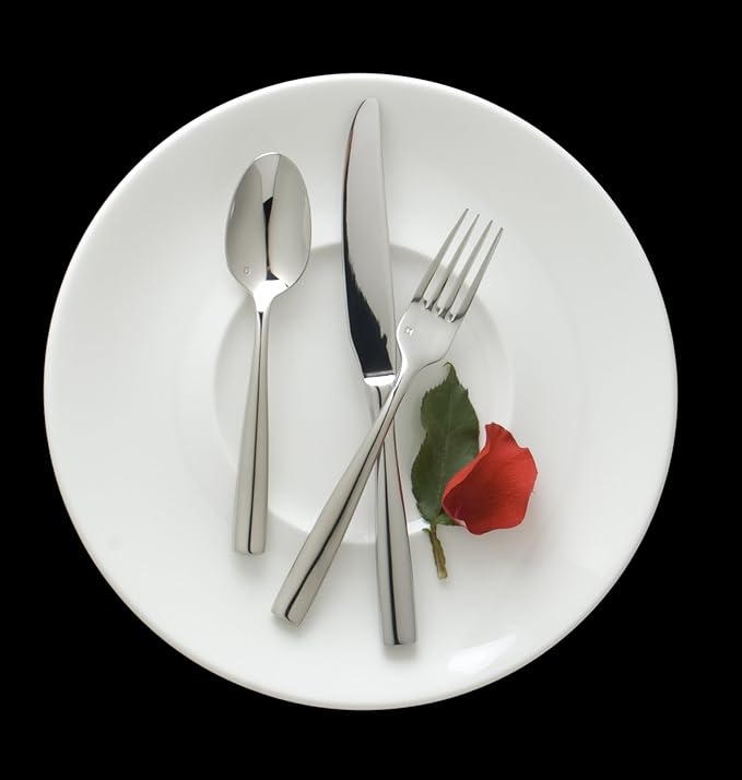 Fortessa Lucca 18/10 Stainless Steel Flatware, 20 Piece Place Setting, Service for 4