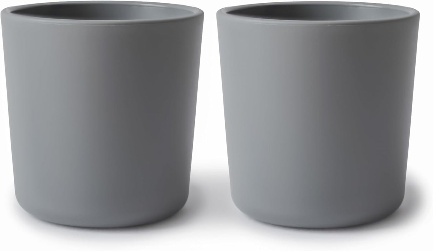mushie Dinnerware Cups For Kids | Made in Denmark, Set of 2 (Smoke)