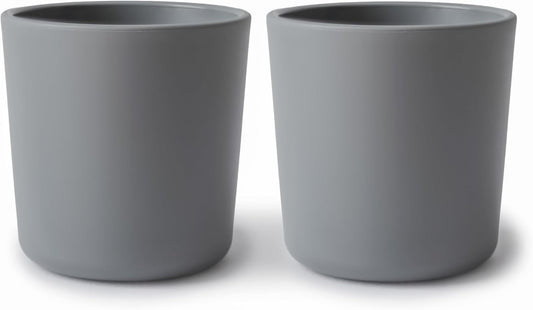 mushie Dinnerware Cups For Kids | Made in Denmark, Set of 2 (Smoke)