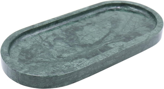 Natural Marble Tray, Oval Vanity Decorative Tray for Bathroom Counter, Countertop Stone Organizer, Catchall Tray for Kitchen, Perfume, Candles, Jewelry Dish Decorative Tray