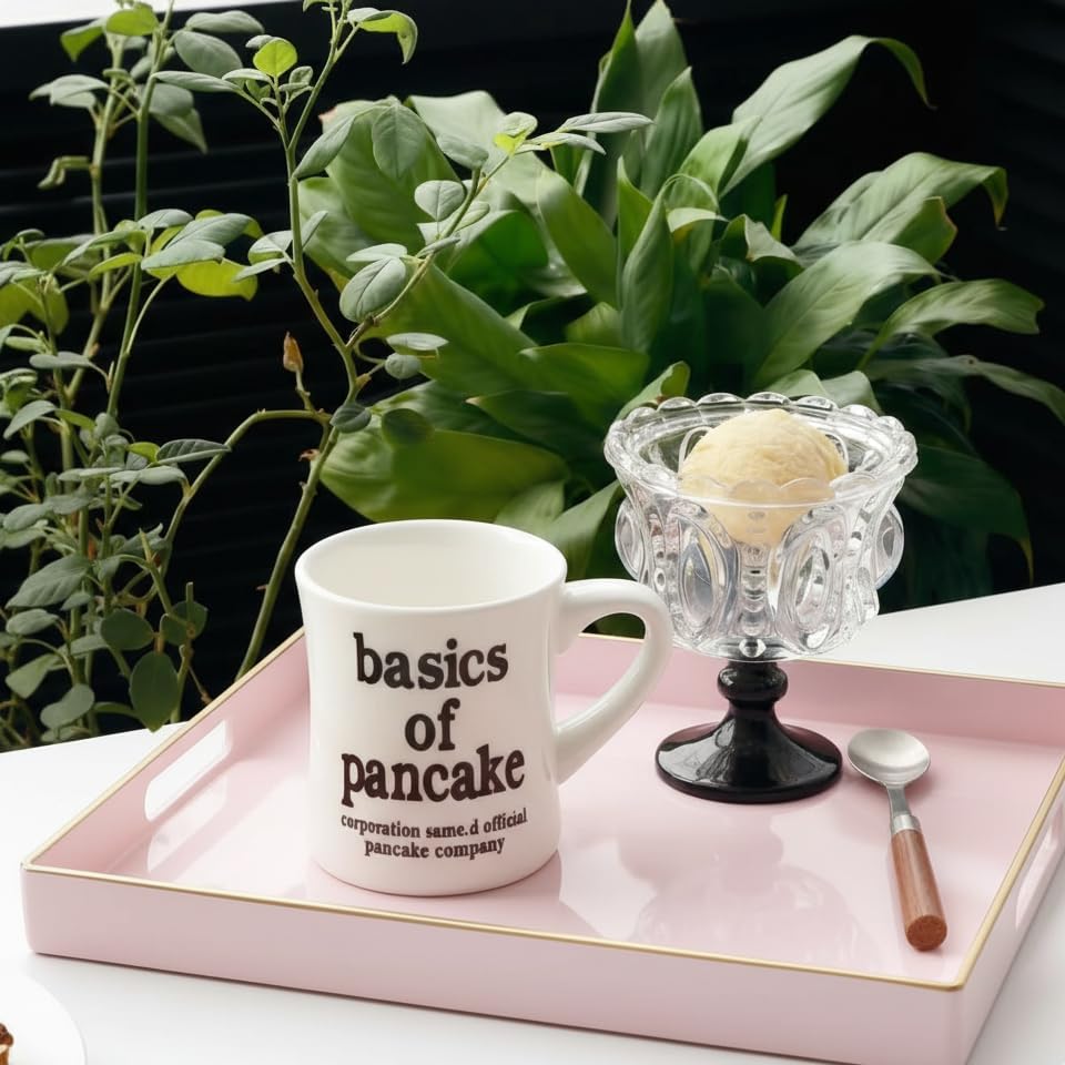 Zosenley Decorative Tray, Rectangular Plastic Tray with Handles, Modern Vanity Tray and Serving Tray for Bathroom, Kitchen, Ottoman and Coffee Table, 15.6” x 10.2” (Pink)