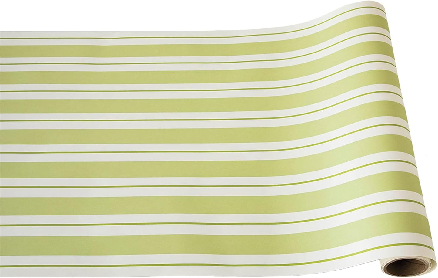 Disposable Green Striped Table Runner - Paper Table Runner Roll for Parties or Weddings - American Made