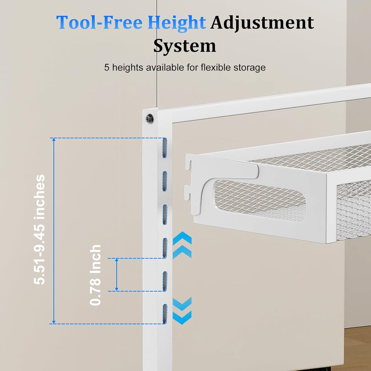 Metal Under Sink Organizer, Pull Out Cabinet Organizer Rack with Silk-Smooth Bottom Drawer, 5-Level Adjustable, Multi-Purpose Storage Shelf for Bathroom, Kitchen, Vanity, Pantry (2-Pack)