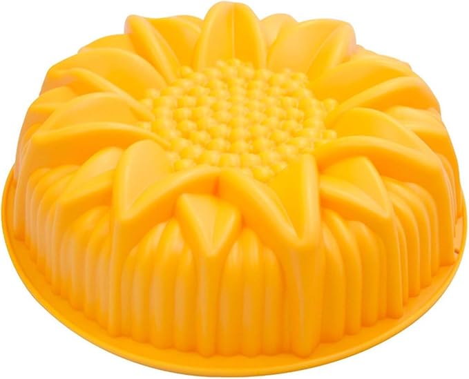FantasyDay 9.8'' Sunflower Birthday Cake Mold Silicone Baking Molds Party Cake Bakeware for Your Anniversary Dessert, Cake, Bread, Tart, Pie, Flan and More #4